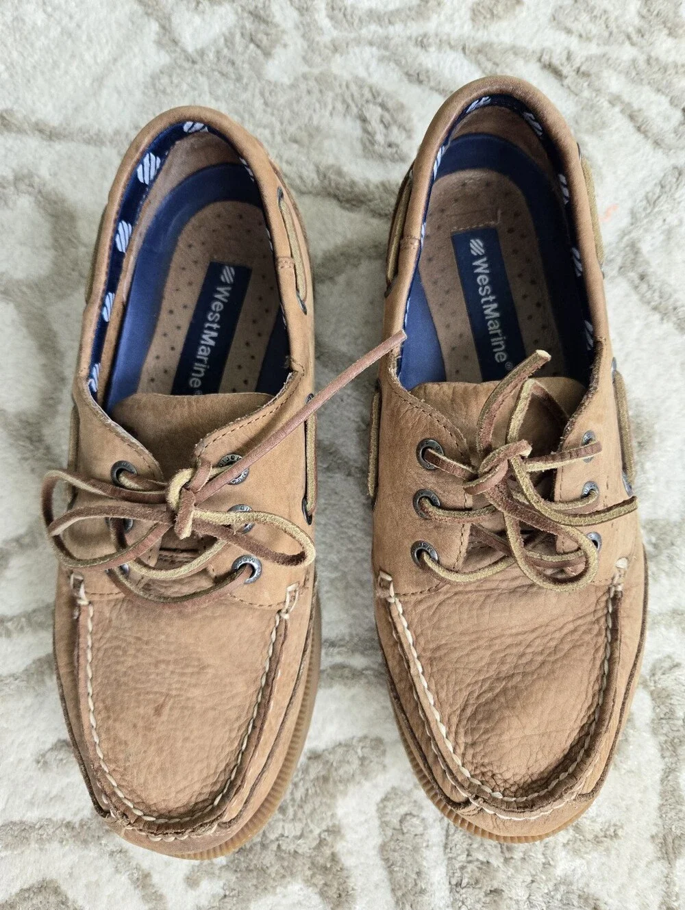 West Marine Men’s Tan Leather Boat Shoes